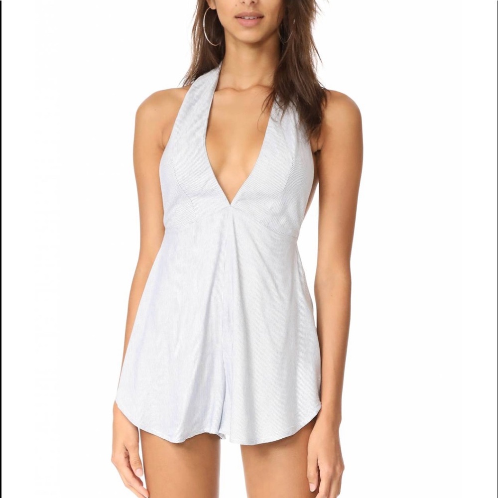 NWT Wildfox Roxbury Halter striped Romper sz S